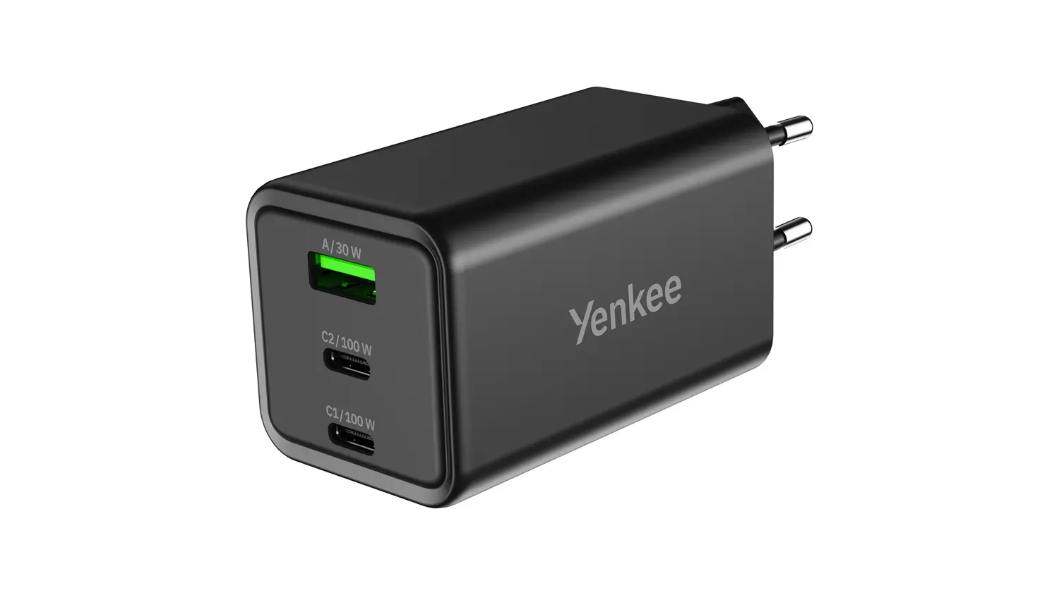 Univerzálna USB nabíjačka Yenkee YAC C100 GAN 100 W čierna