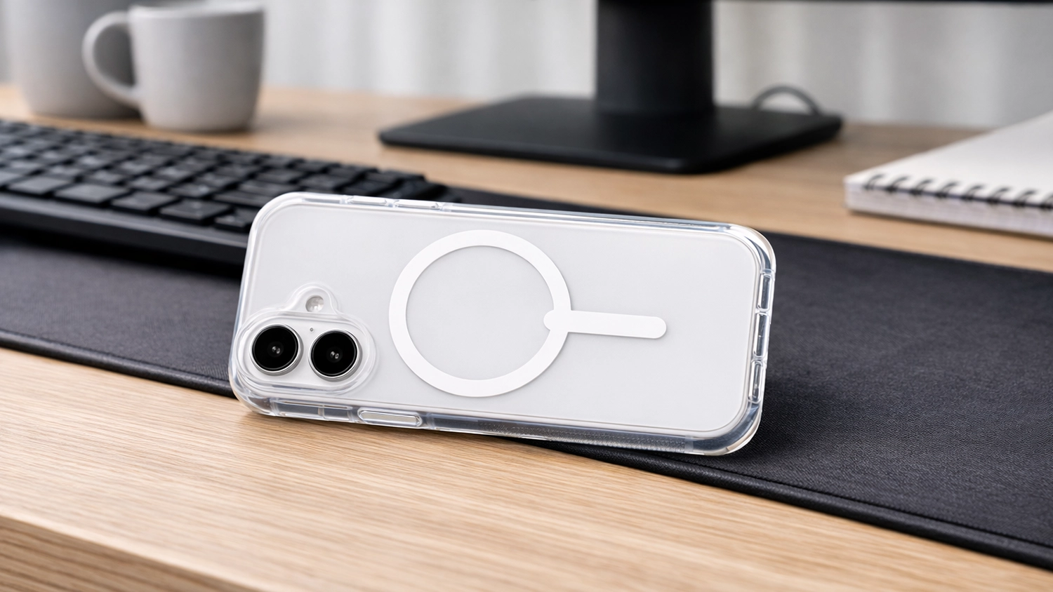 Telefon v krytu lež&iacute; vedle bezdr&aacute;tov&eacute; nab&iacute;ječky