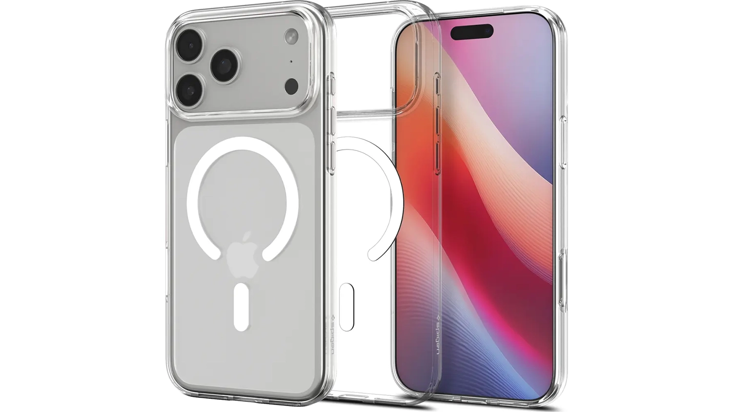 Kryt na mobil Spigen Liquid Crystal MS case iPhone 17 Pro Max Clear white z prednej a zadnej strany
