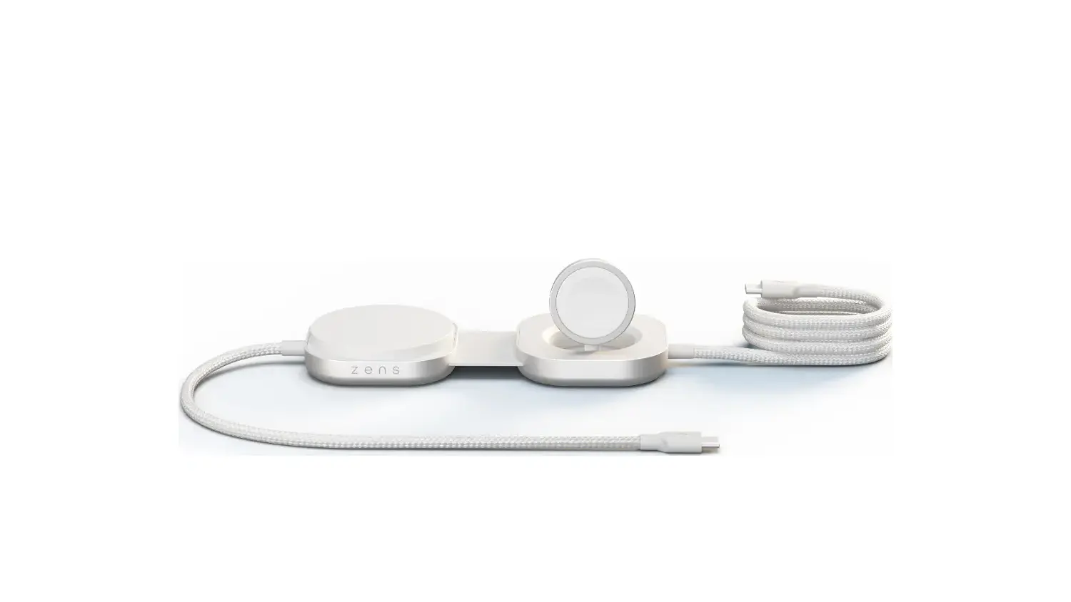 USB-C kabel s dotykov&yacute;mi nab&iacute;ječkami (3 v 1) Zens Pro 3 Magsafe/Qi2 b&iacute;l&yacute;