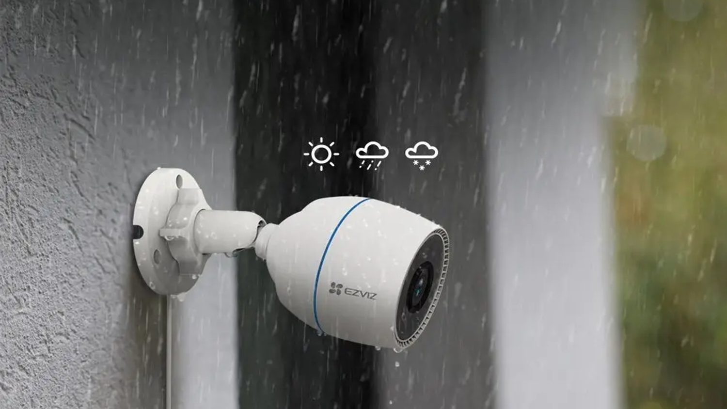 IP kamera EZVIZ H3c Full HD venku na stěně v de&scaron;ti1