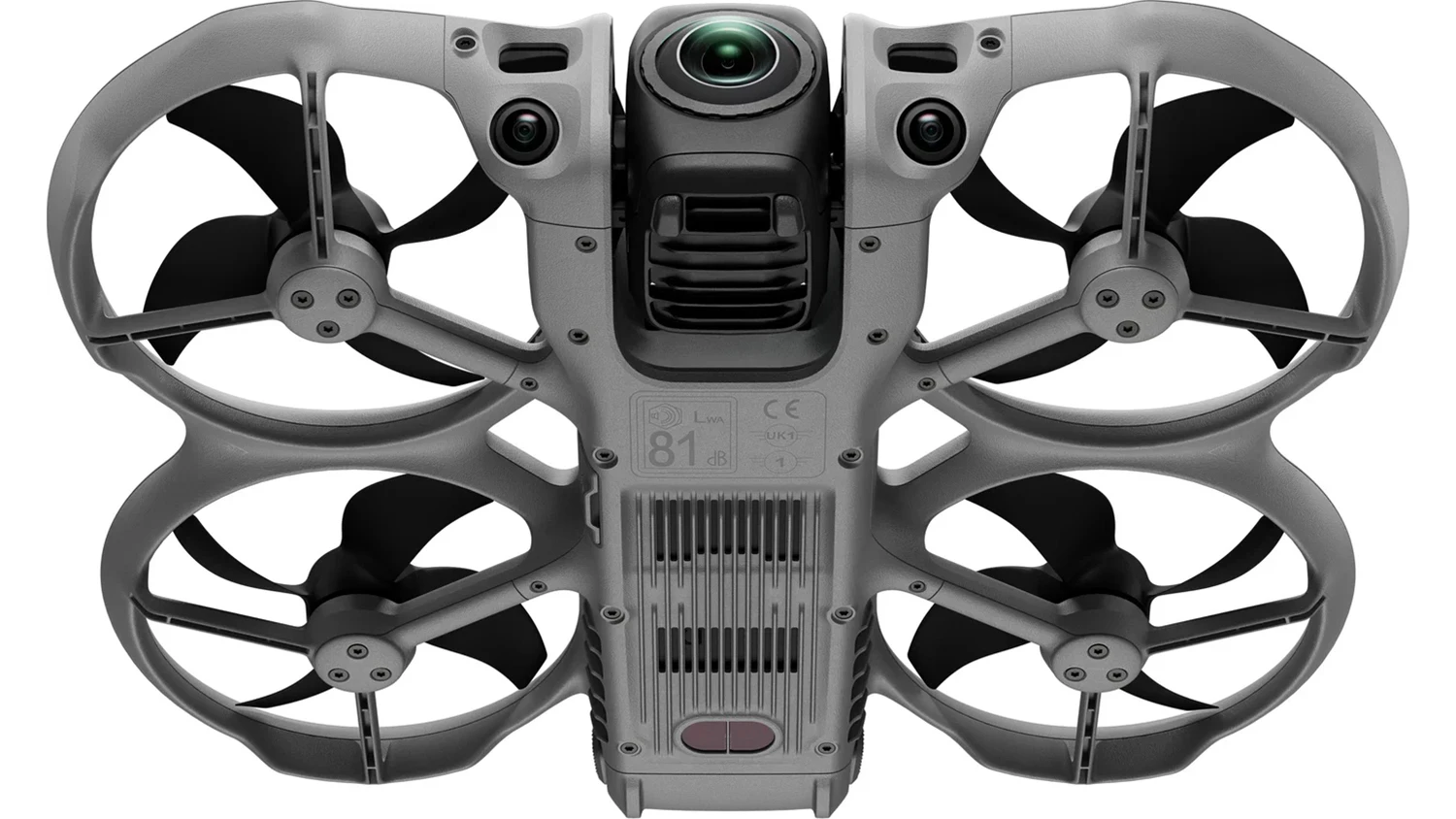 Detail dronu DJI Avata 360 ze spodní strany