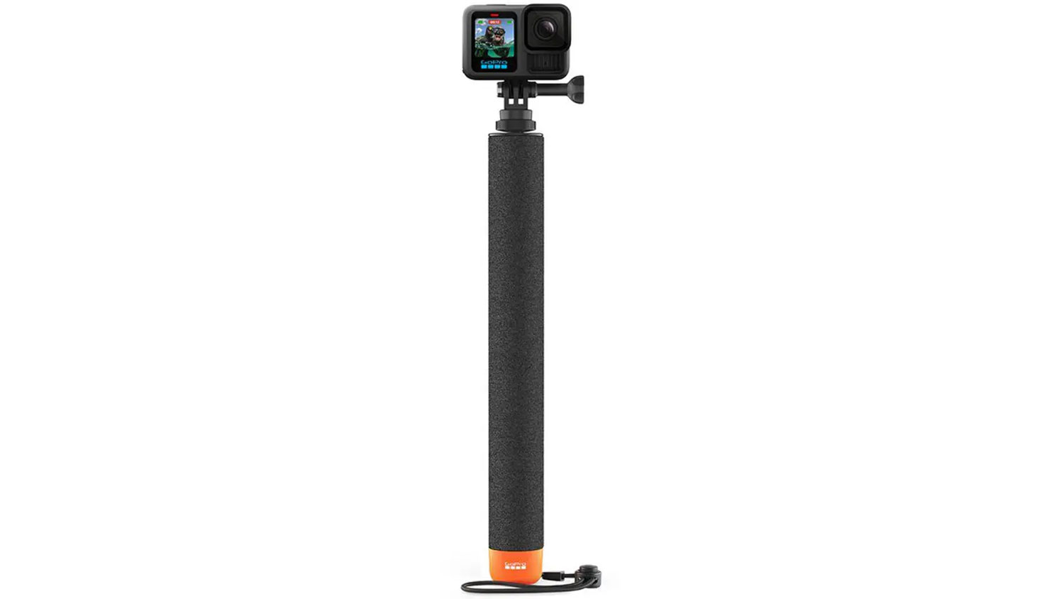 Kamera GoPro připevněn&aacute; na plovouc&iacute; drž&aacute;k