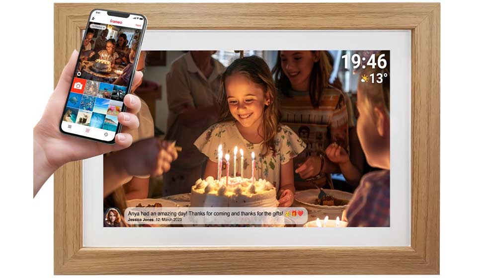 Digitální Wi-Fi fotorámeček Denver PFF-1543LW 15,6 palců nahrávání fotek pomocí chytrého mobilu_04