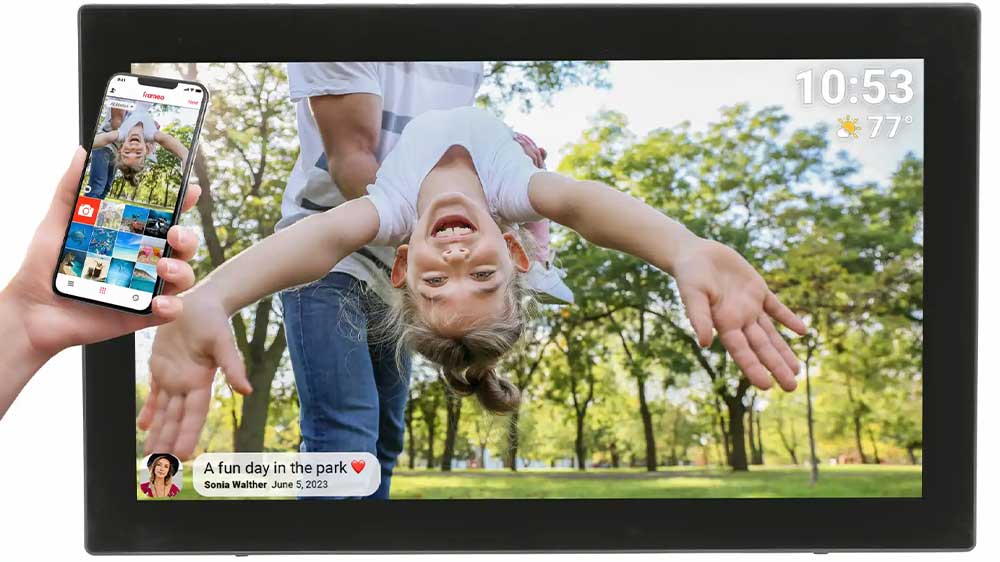 Fotografie v digitálním fotorámečku Denver PFF-2160 a výběr fotografií v aplikaci v mobilním telefonu_02