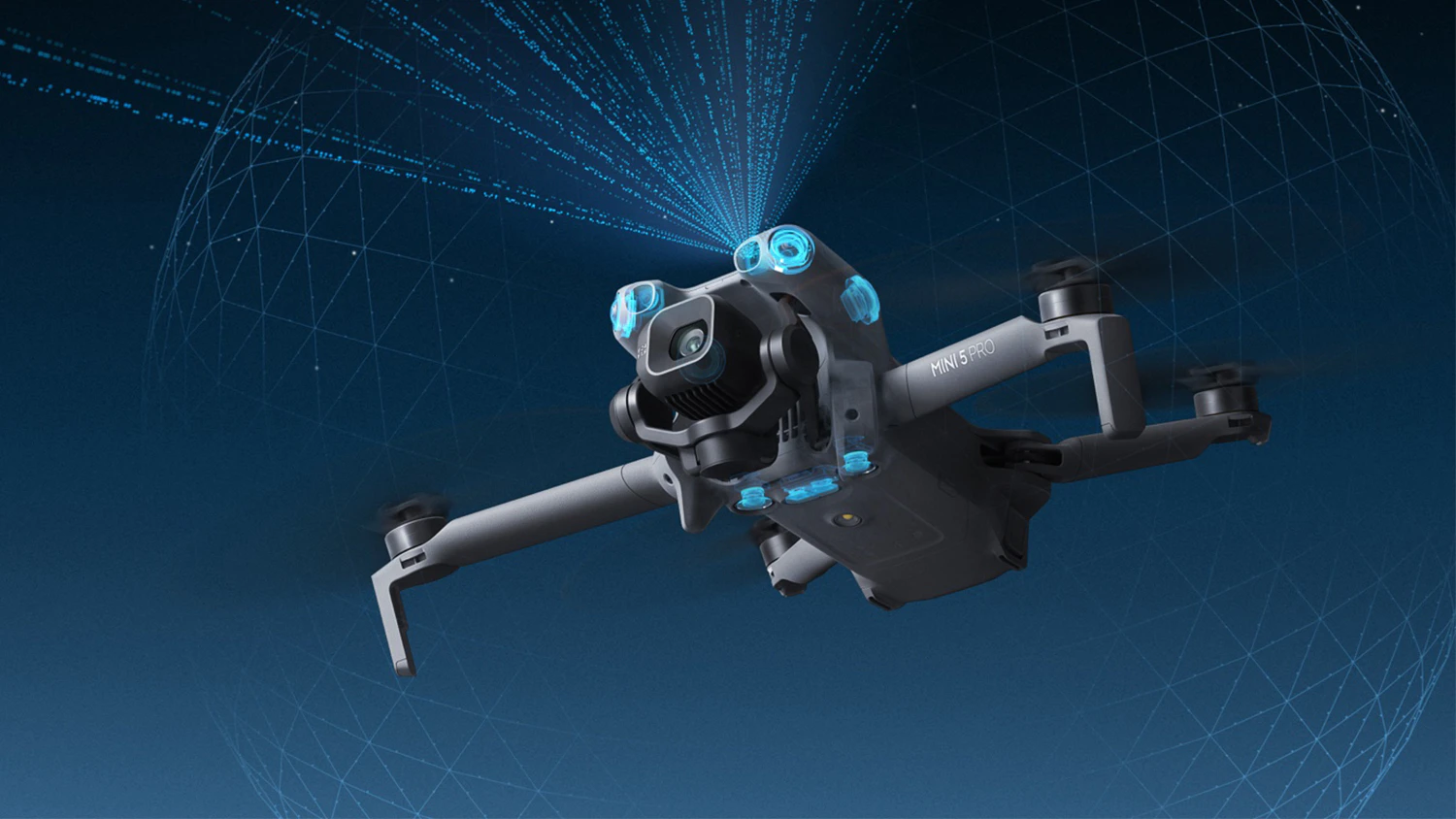 Dron DJI Mini 5 Pro s vizualizac&iacute; LiDAR senzoru