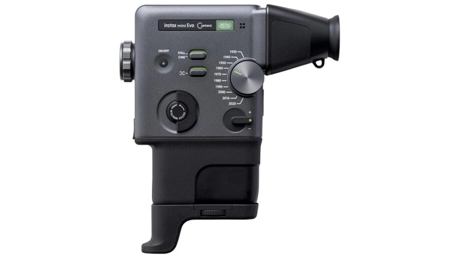 Pohled ze strany na Fujifilm Instax mini Evo Cinema