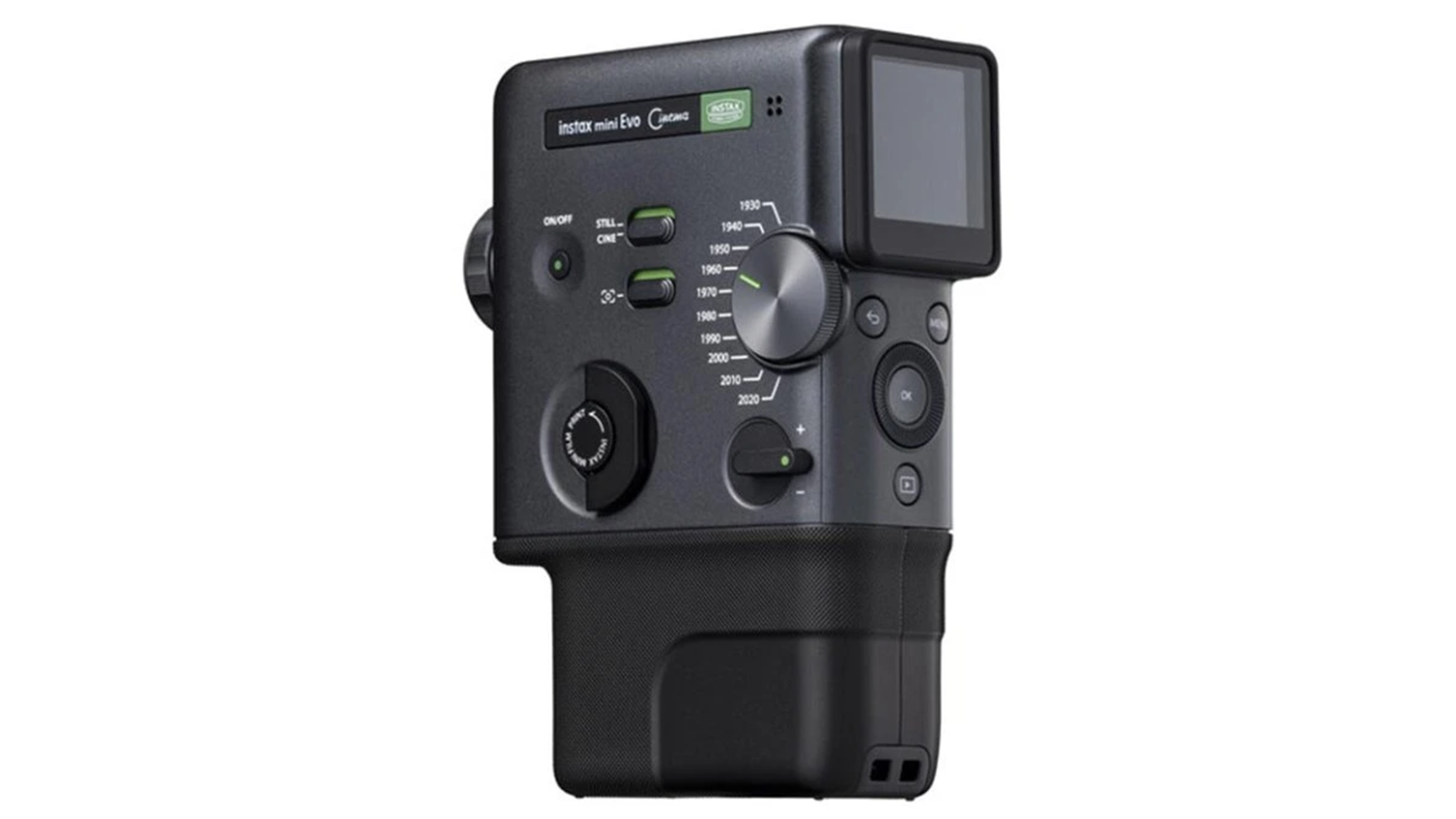Pohled na displej Fujifilm Instax mini Evo Cinema