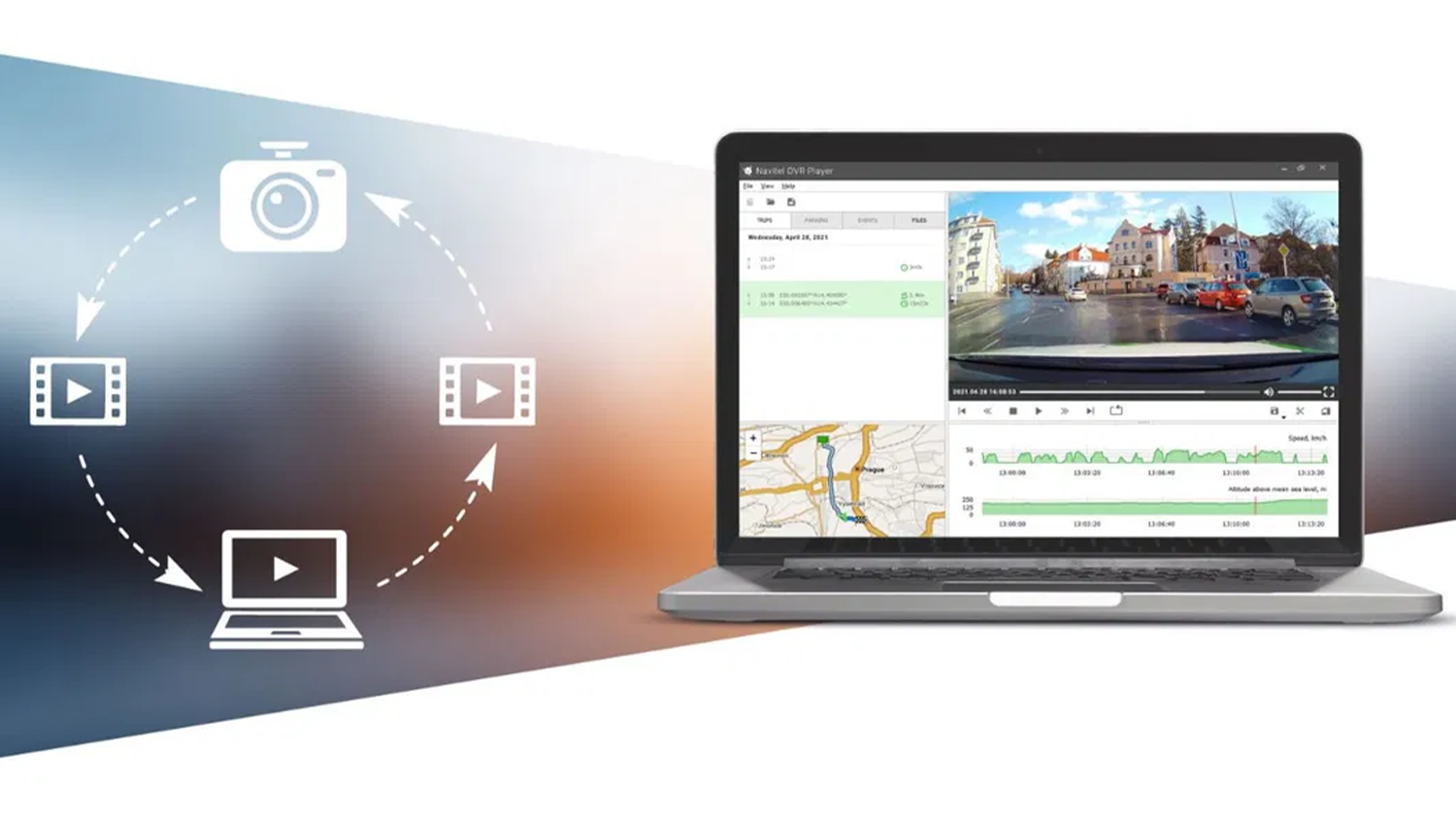 Programu Navitel DVR Player na notebooku