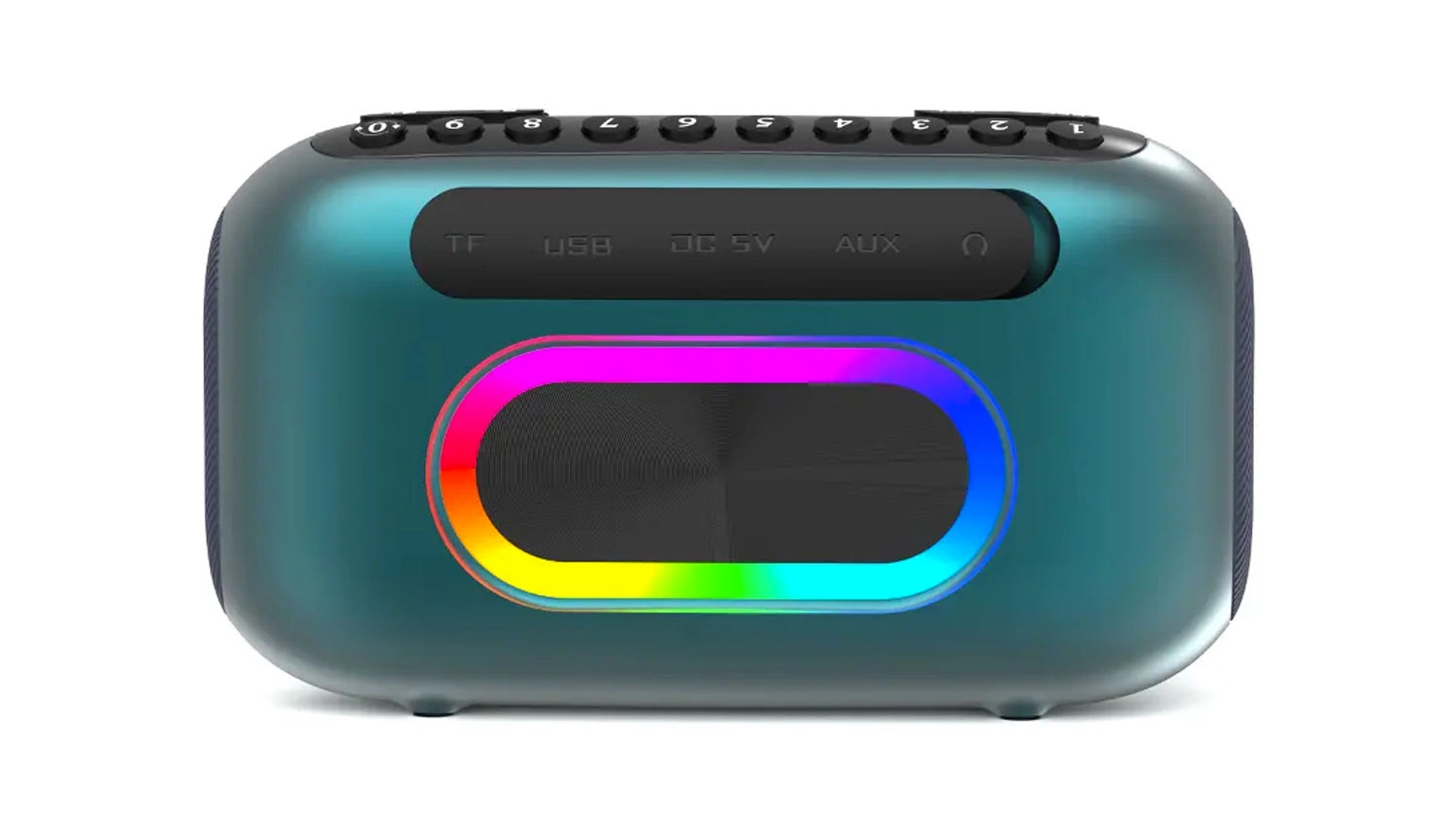 Přenosné rádio Akai APR 700 ze zadu a Led osvětlení