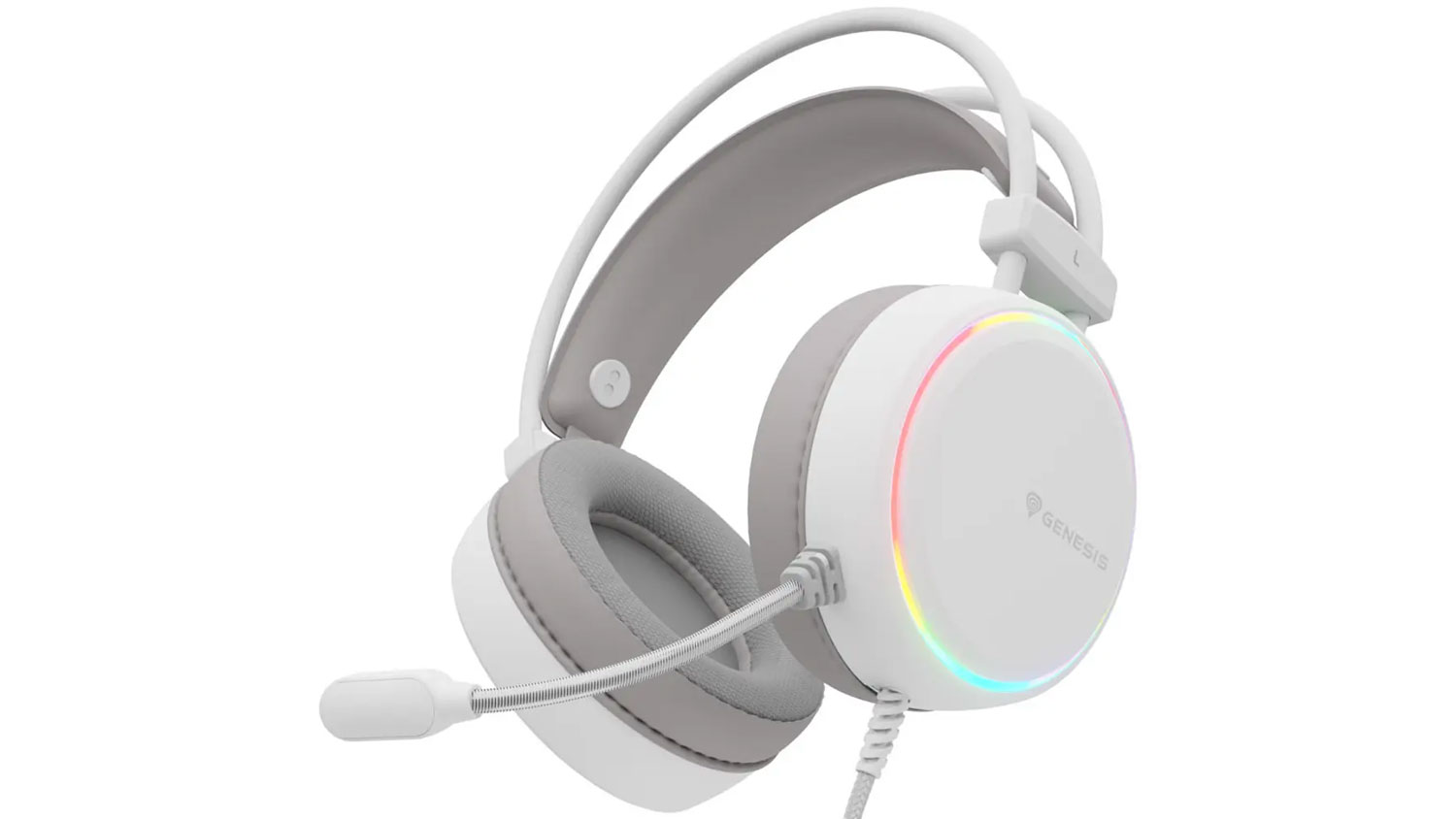 Herní sluchátka Genesis Neon 613 G2 White z boku