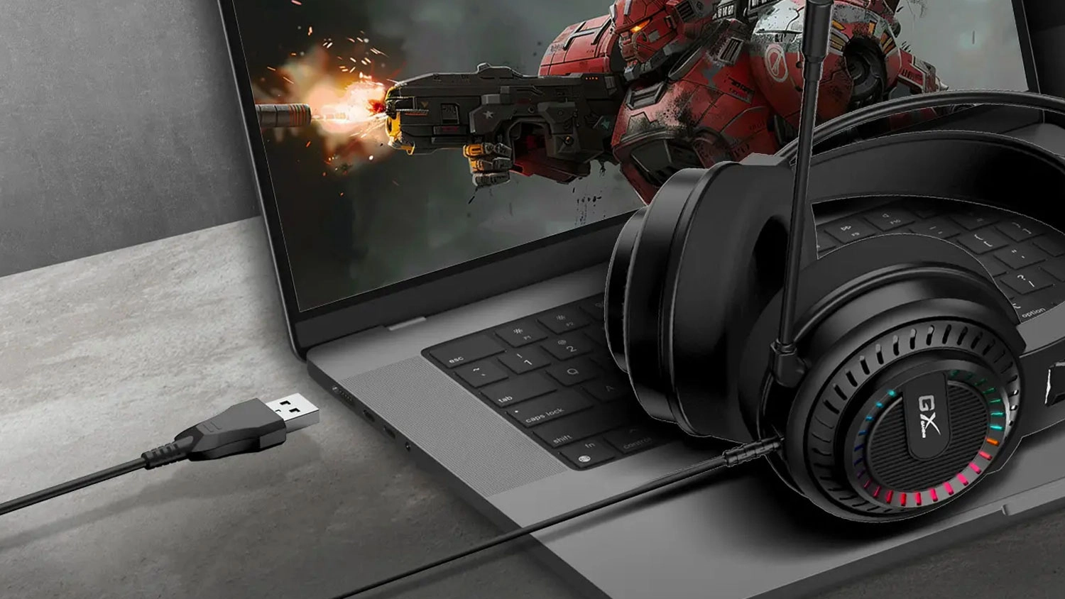 Herní sluchátka Genius GX GAMING HS-GX570U na počítači