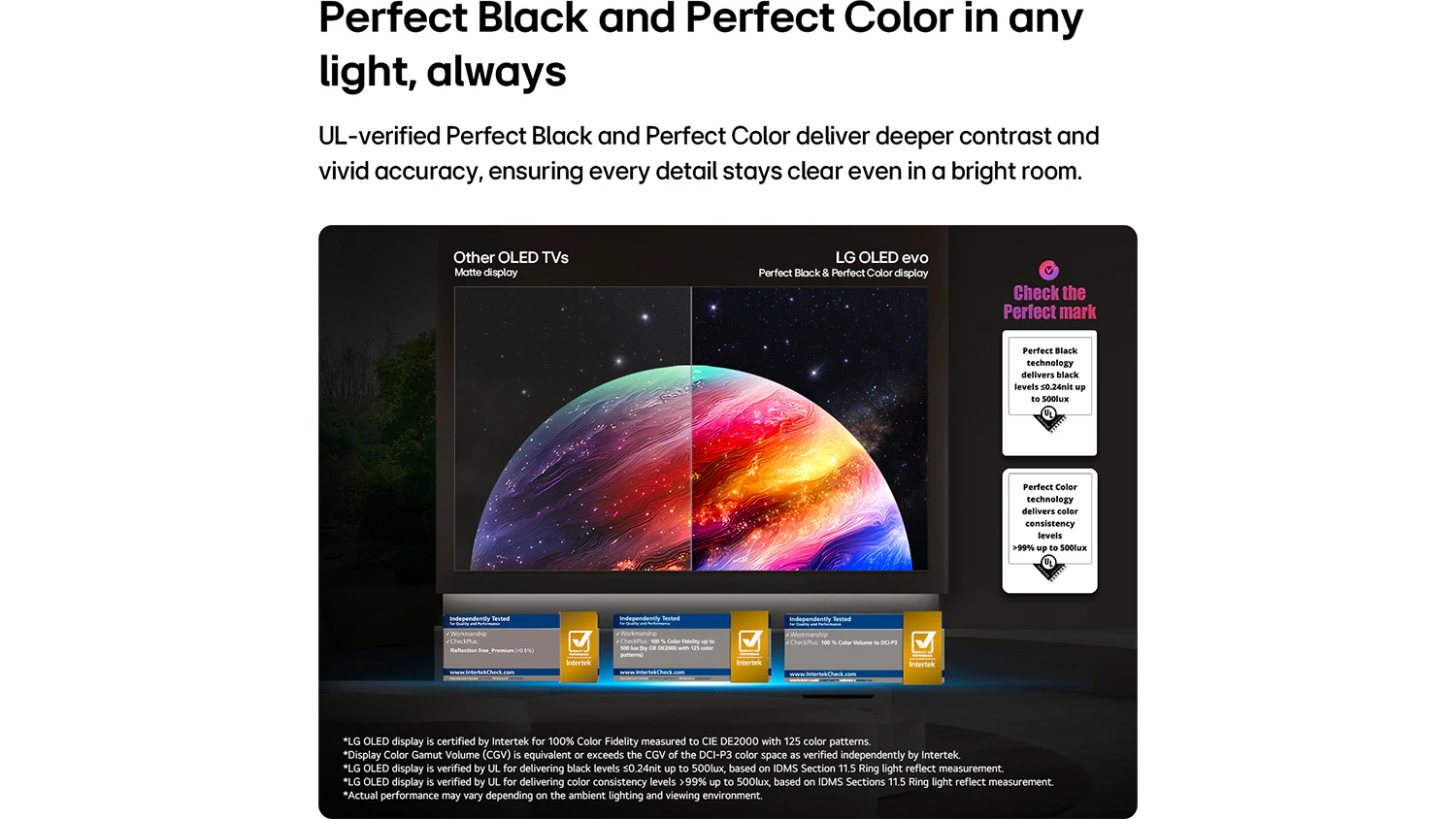 Smart OLED AI TV LG OLED83W69LA s technol&oacute;giou Perfect Black
