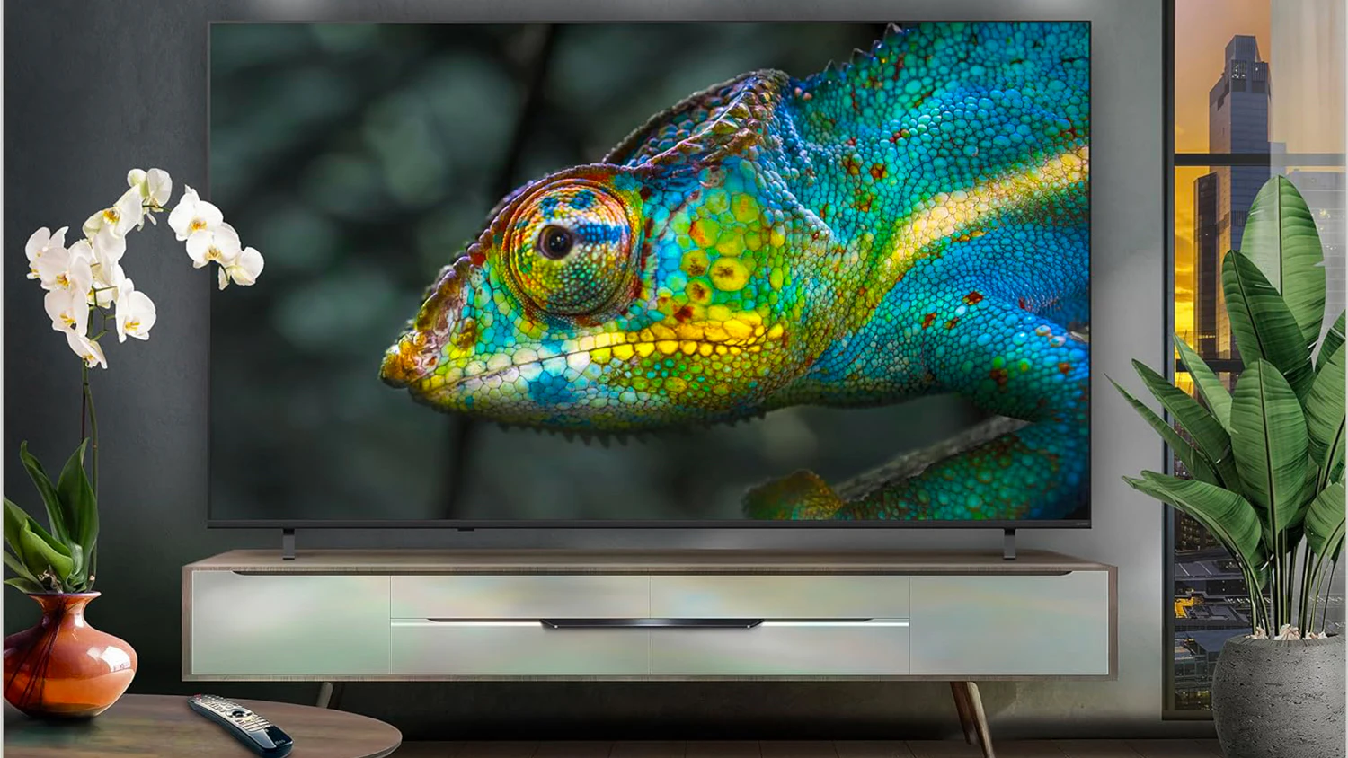 Smart TV LG QNED AI s ohromuj&iacute;c&iacute;mi barvami