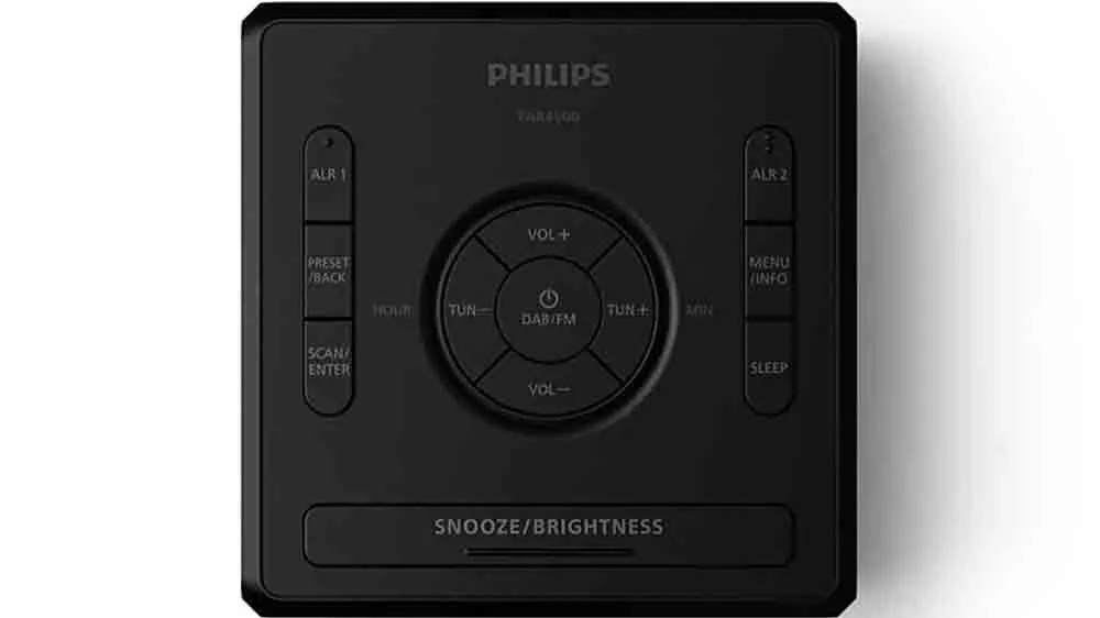 Detail ovládacích tlačidiel radiobudíku Philips TAR4600/10_03