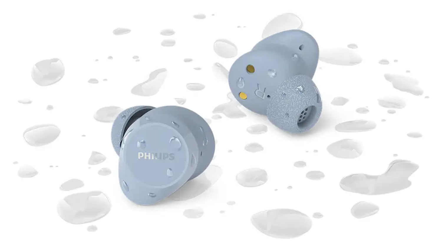 Bezdr&ocirc;tov&eacute; sl&uacute;chadl&aacute; Philips TAT1300LB/00 a okolo kvapky vody