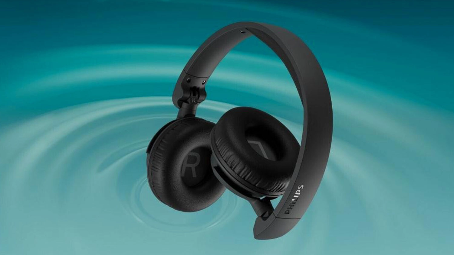Bezdrôtové slúchadlá Philips TAH4500BK/00 na modrom pozadí