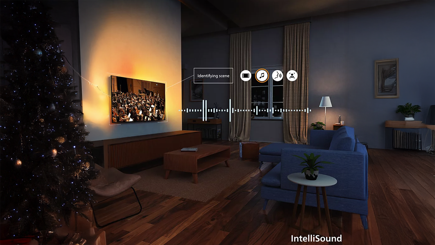 Vizualizace zvukového režimu IntelliSound