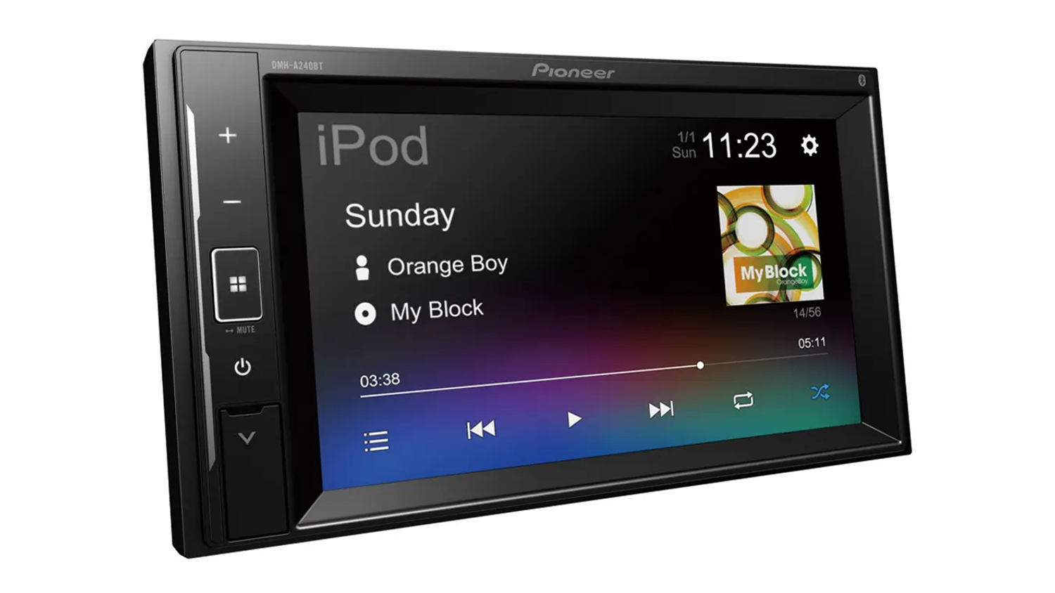 Autorádio Pioneer DMH-A240BT zboku