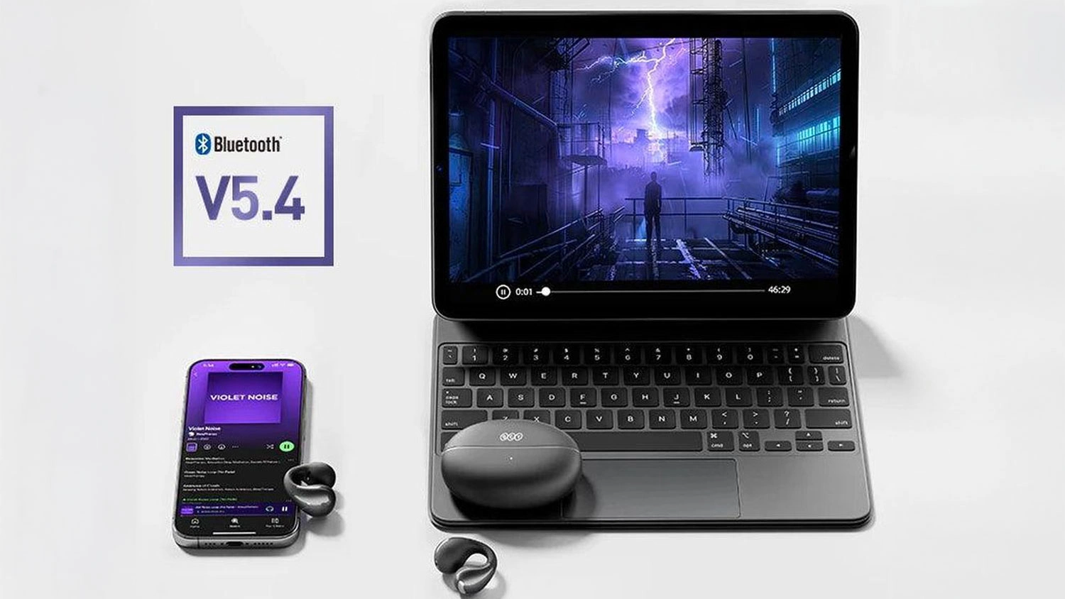 Bezdr&aacute;tov&aacute; sluch&aacute;tka T33 Crossky C30 pri notebooku a mobile