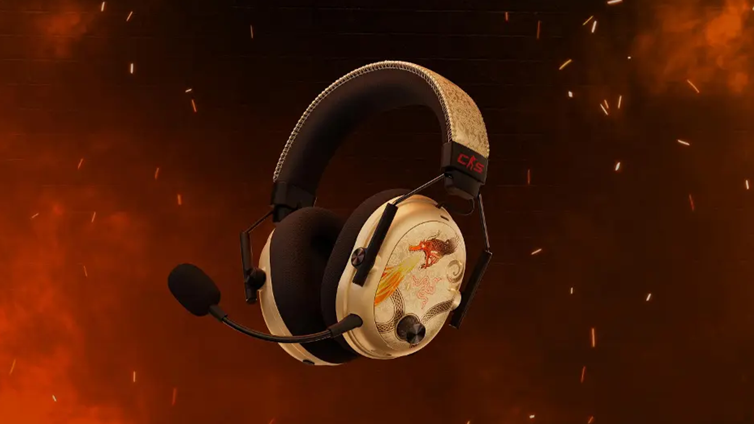 Herné slúchadlá Razer BlackShark V3 Pro – Counter-Strike 2 Editiond na grafike ohňa