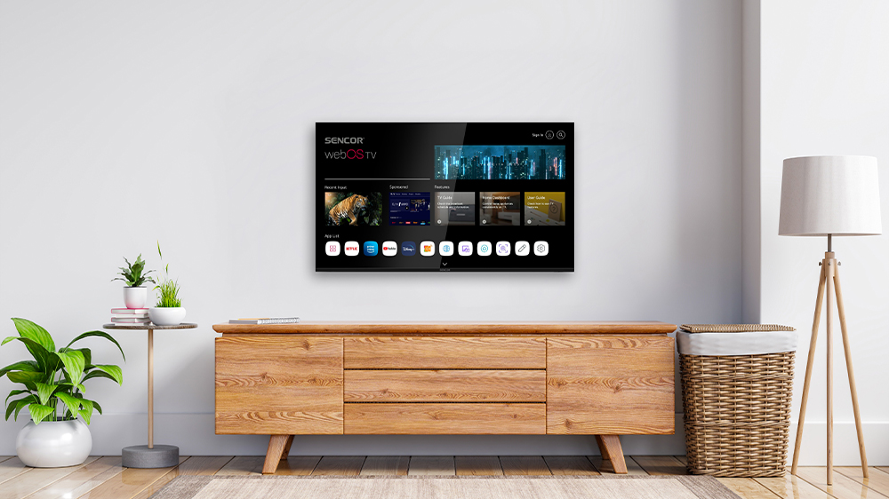 Sencor SLE 40FS811B nástenný LED televízor v interiéri_04