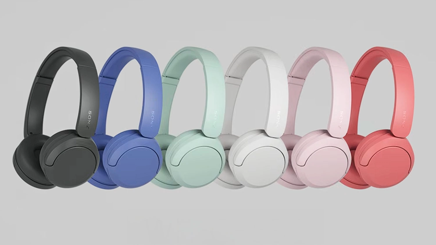 Bezdrôtové slúchadlá Sony WH CH530 BT v šiestich farebných variantoch.