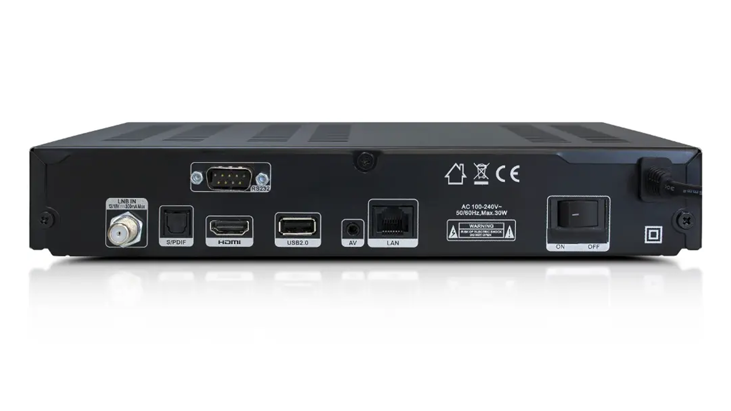 Satelitn&iacute; přij&iacute;mač AB CryptoBox 800UHD MultiCas zadn&yacute; pohled