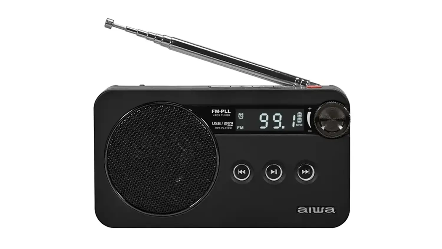 Predný pohľad na rádio Aiwa RS-77PLL.