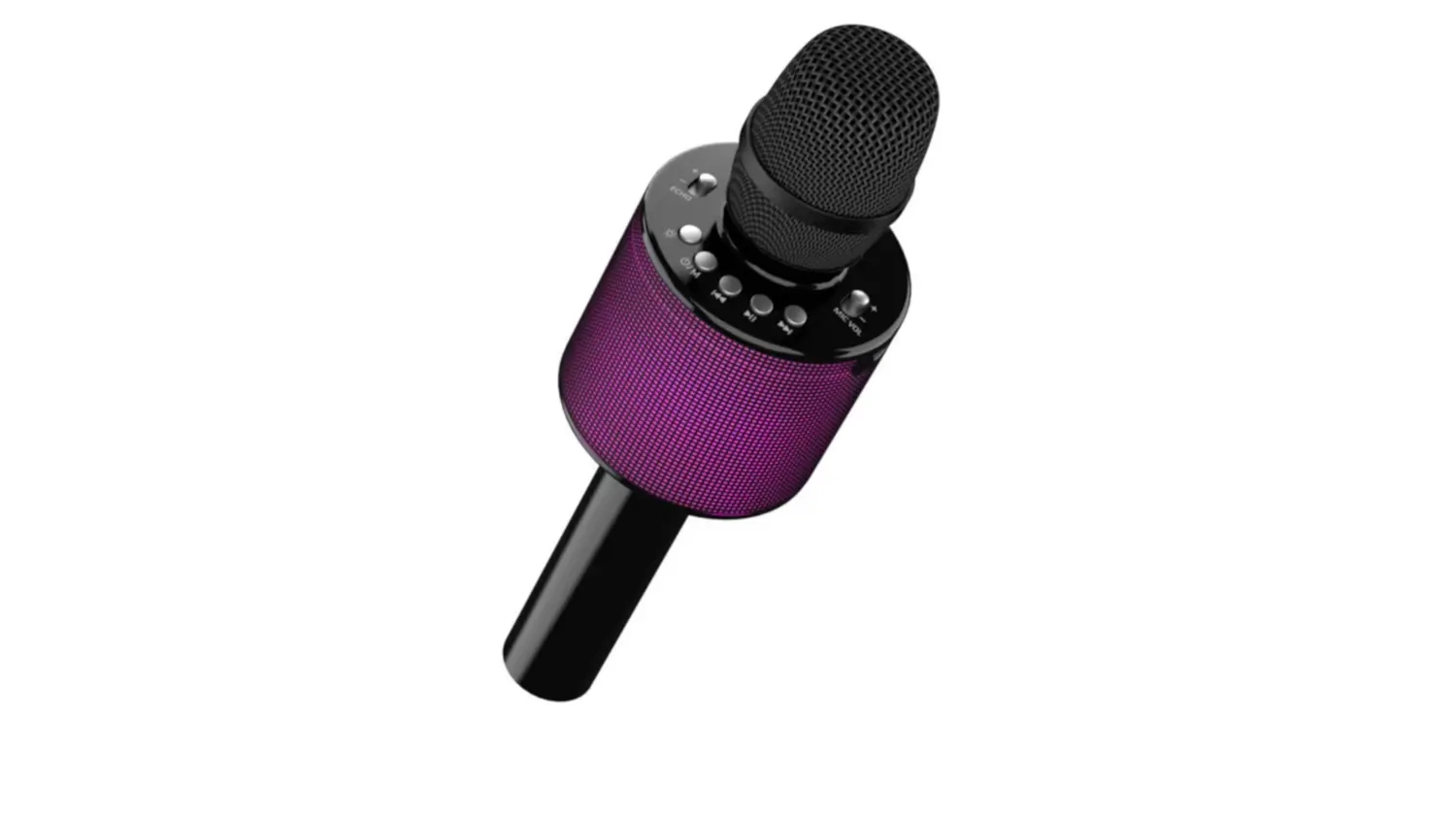 Karaoke mikrofon AKAI PartyVoice Mic černý – bližší pohled na tlačítka