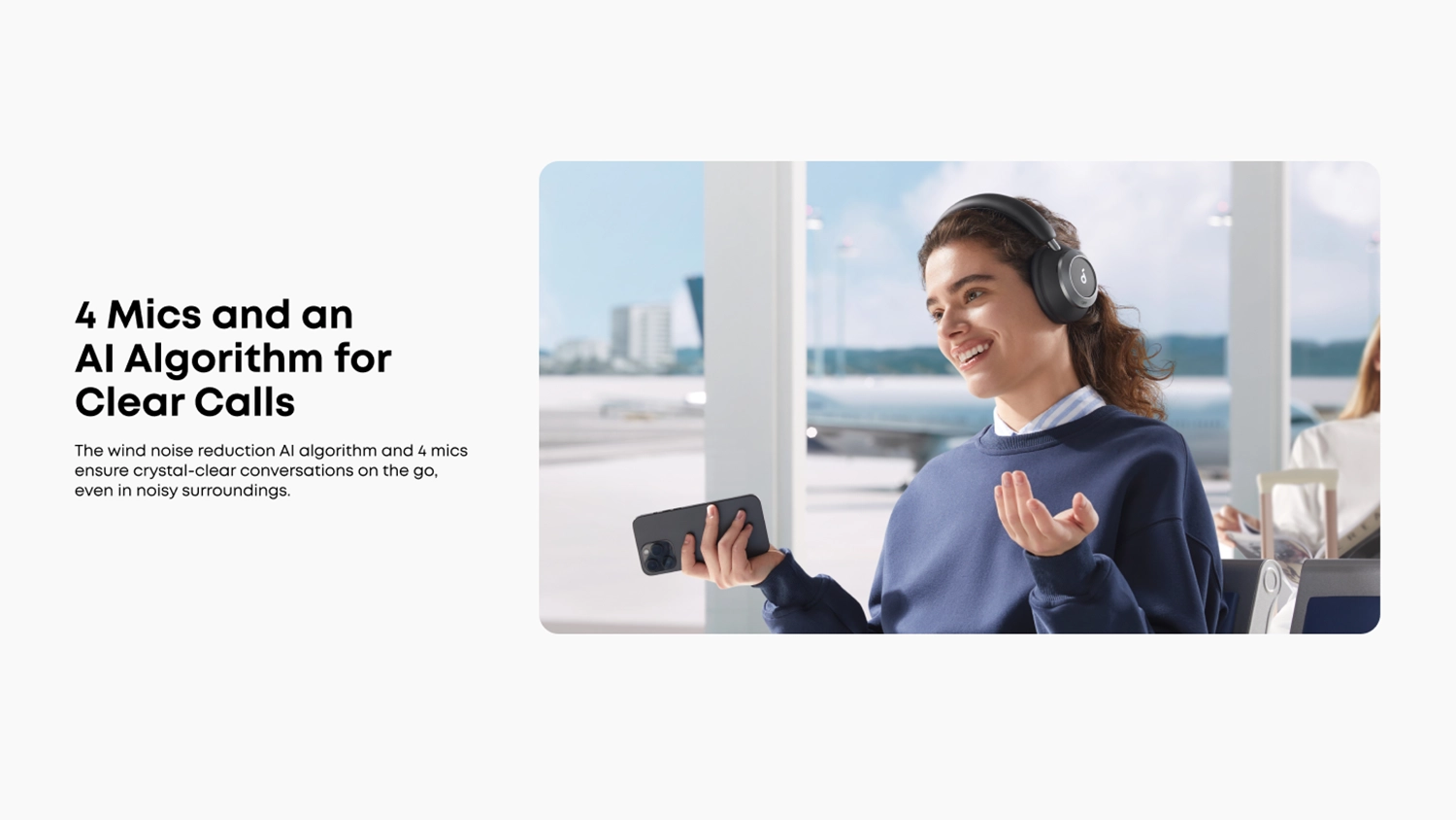 Žena so slúchadlami Anker Soundcore Space One Pro