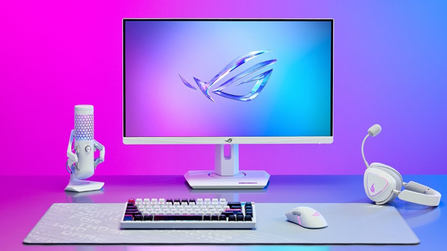 Hern&eacute; sl&uacute;chadl&aacute; Asus ROG Delta II biela ako s&uacute;časť hernej zostavy