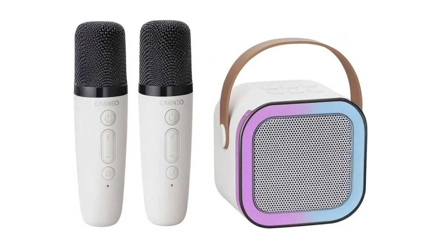 Dětské karaoke Carneo mini a dva mikrofony přední pohled