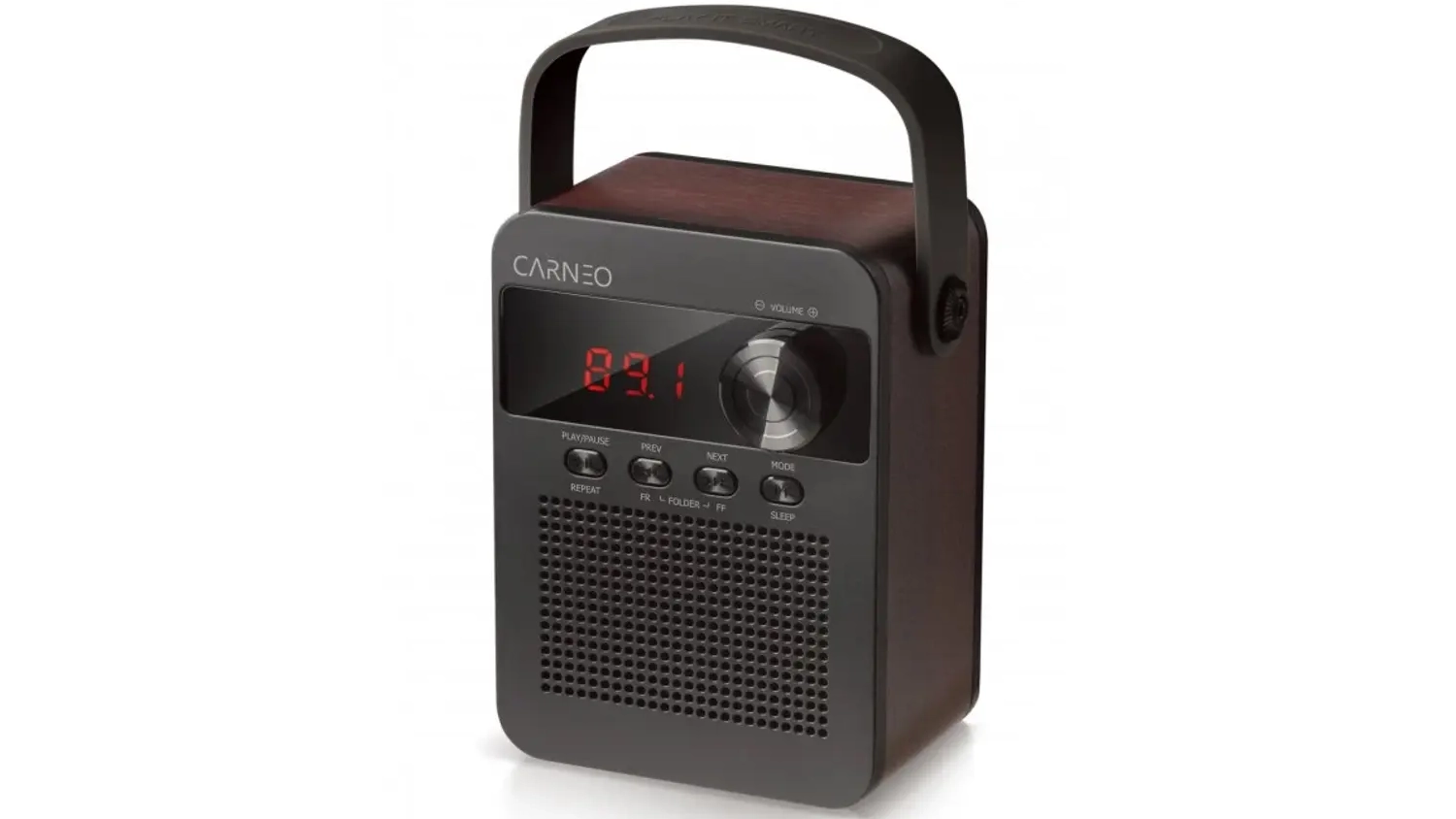 R&aacute;dio Carneo F90 čierne/dreven&eacute; pohľad spredu