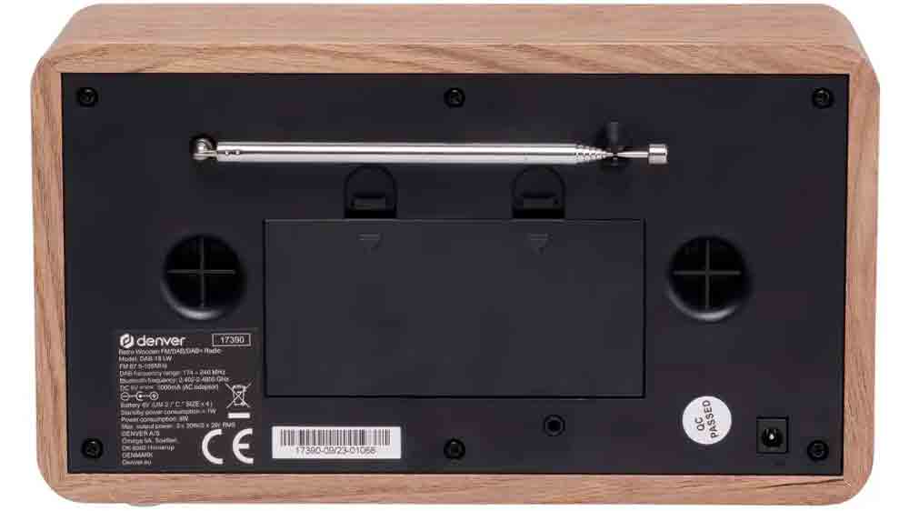 Rádio Denver DAB-18LW zozadu