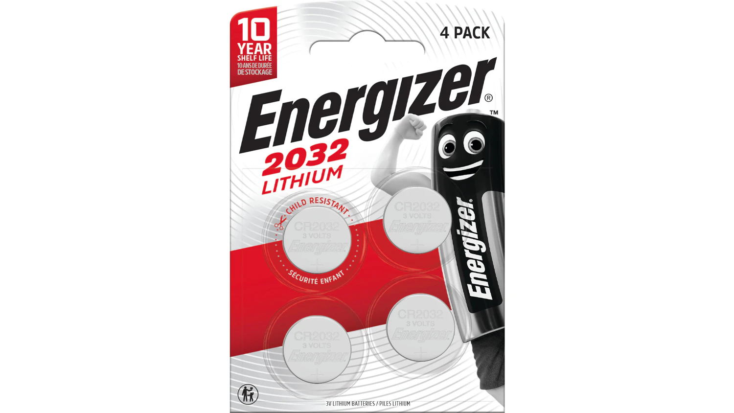 Lithiová knoflíková baterie Energizer CR2032 3 V 4 ks