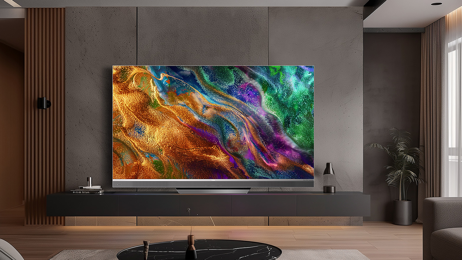 QD-Mini LED telev&iacute;zor Haier H65M95EUX v ob&yacute;vačke