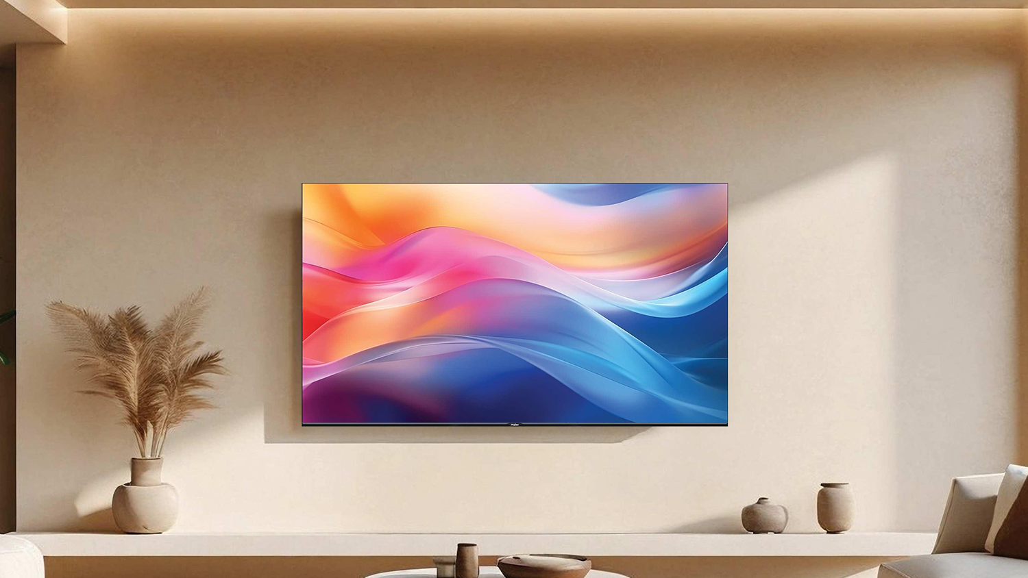 QLED televize Haier H65S80FUX obývacím pokoji