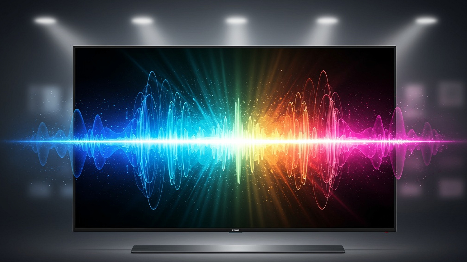 Vizu&aacute;l farebn&eacute;ho zvuku na obrazovke telev&iacute;zora