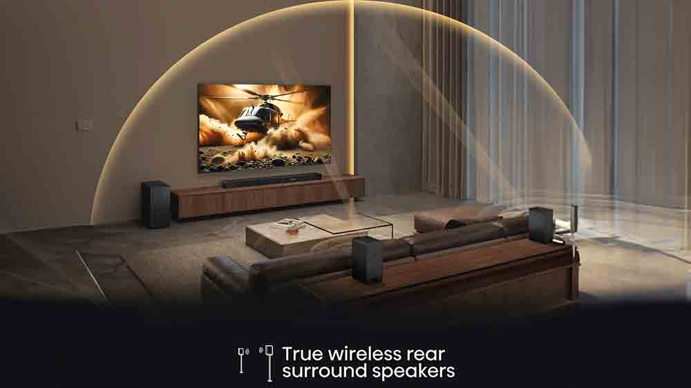 Soundbar Hisense AX5140Q s bezdrtovm subwooferom a zadnmi reproduktormi