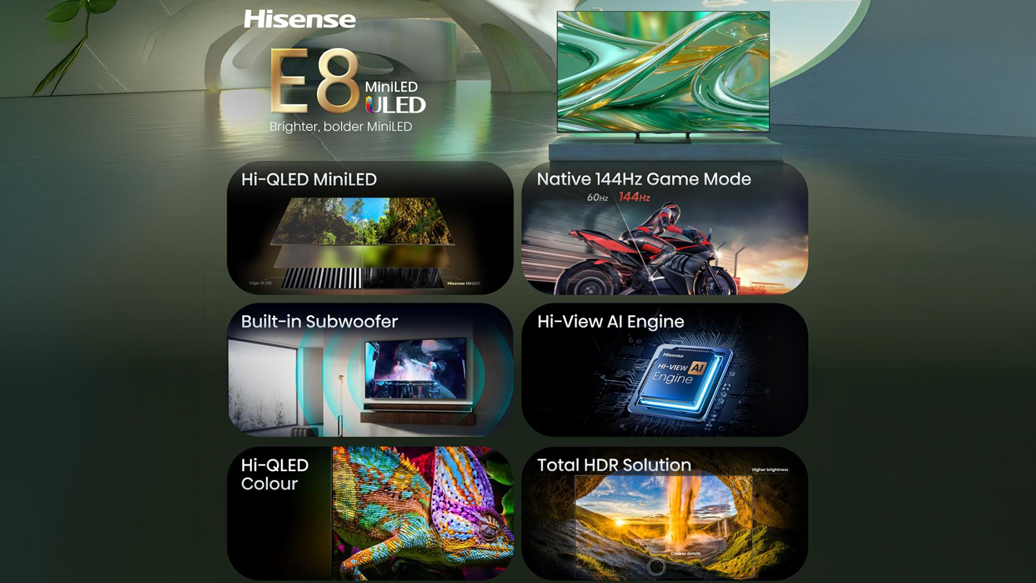 Vizualizace funkc&iacute; a technologi&iacute; televize Hisense