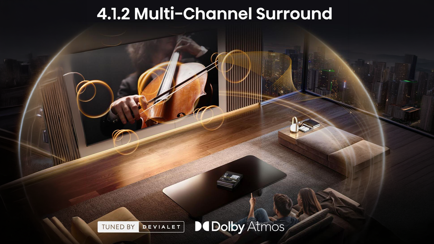 Vizualizace 4.1.2kanálového audio systému