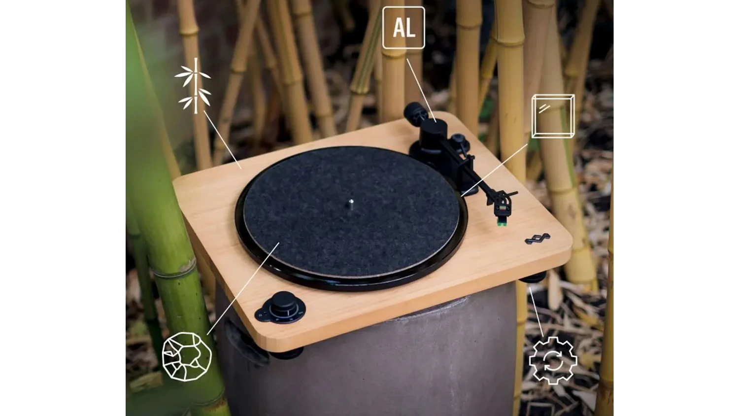 Gramofón House of Marley Stir It Up LUX, diagram použitých materiálov