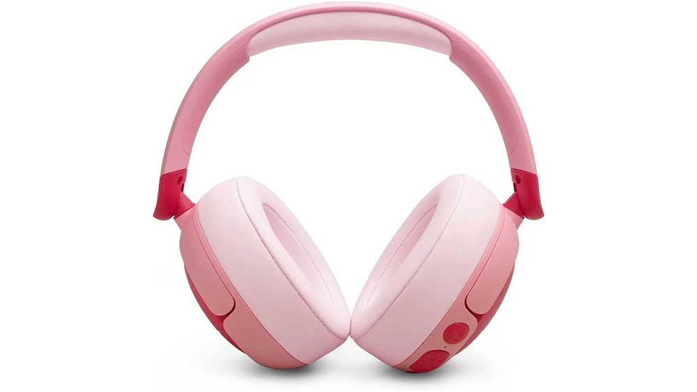 Růžová dětská bezdrátová sluchátka JBL Junior JR470NC s měkkými náušníky a hlavovým mostem s měkkou výplní_03