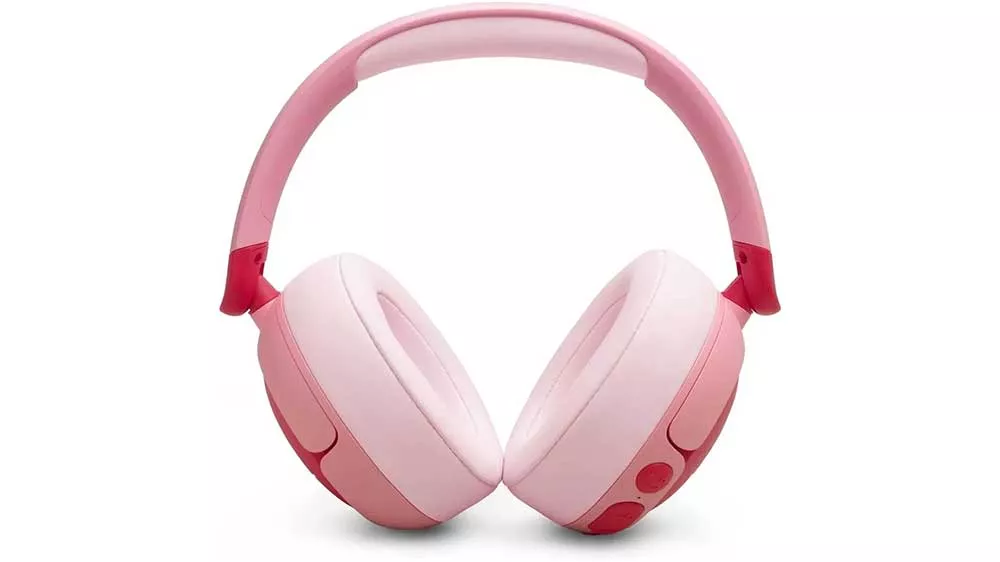 Růžová dětská bezdrátová sluchátka JBL Junior JR470NC s měkkými náušníky a hlavovým mostem s měkkou výplní_03