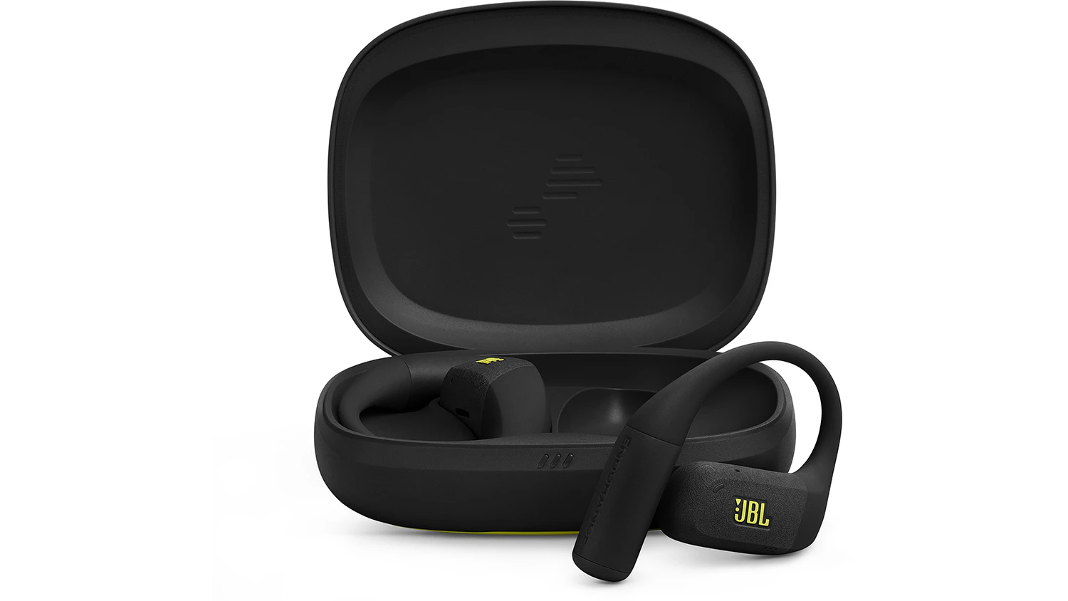 Otvoren&yacute; obal od sl&uacute;chadiel JBL Endurance Zone Black and Lime predn&yacute; pohľad