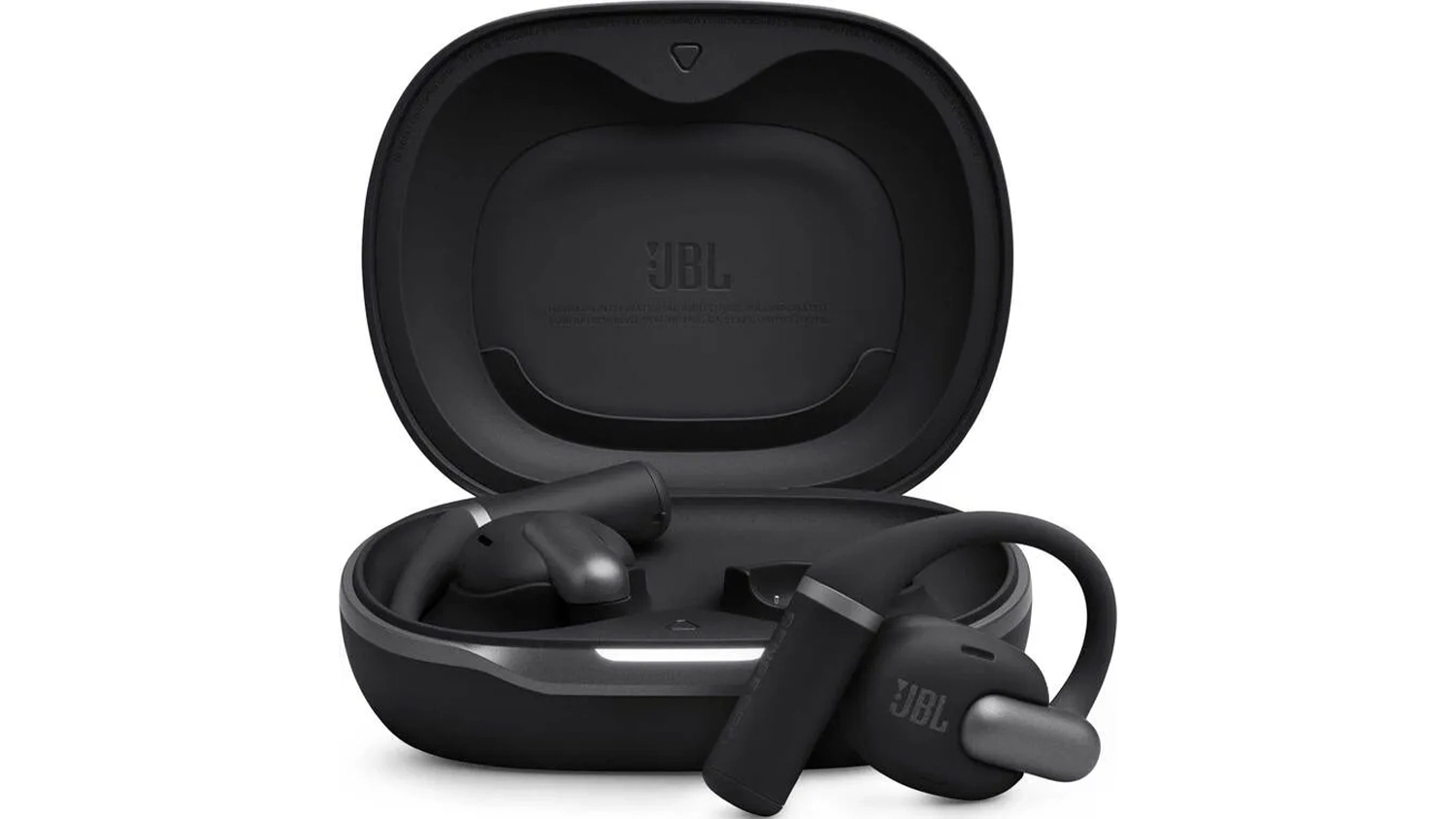 Bezdrátová sluchátka JBL Sense Pro zepředu s pouzdrem
