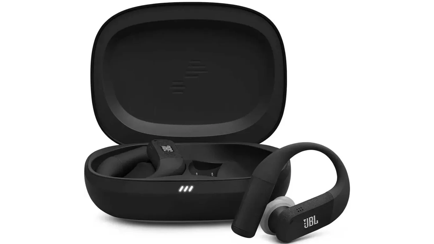 Bezdrôtové slúchadlá JBL Endurance Peak 4 BlackGrey spredu s puzdrom