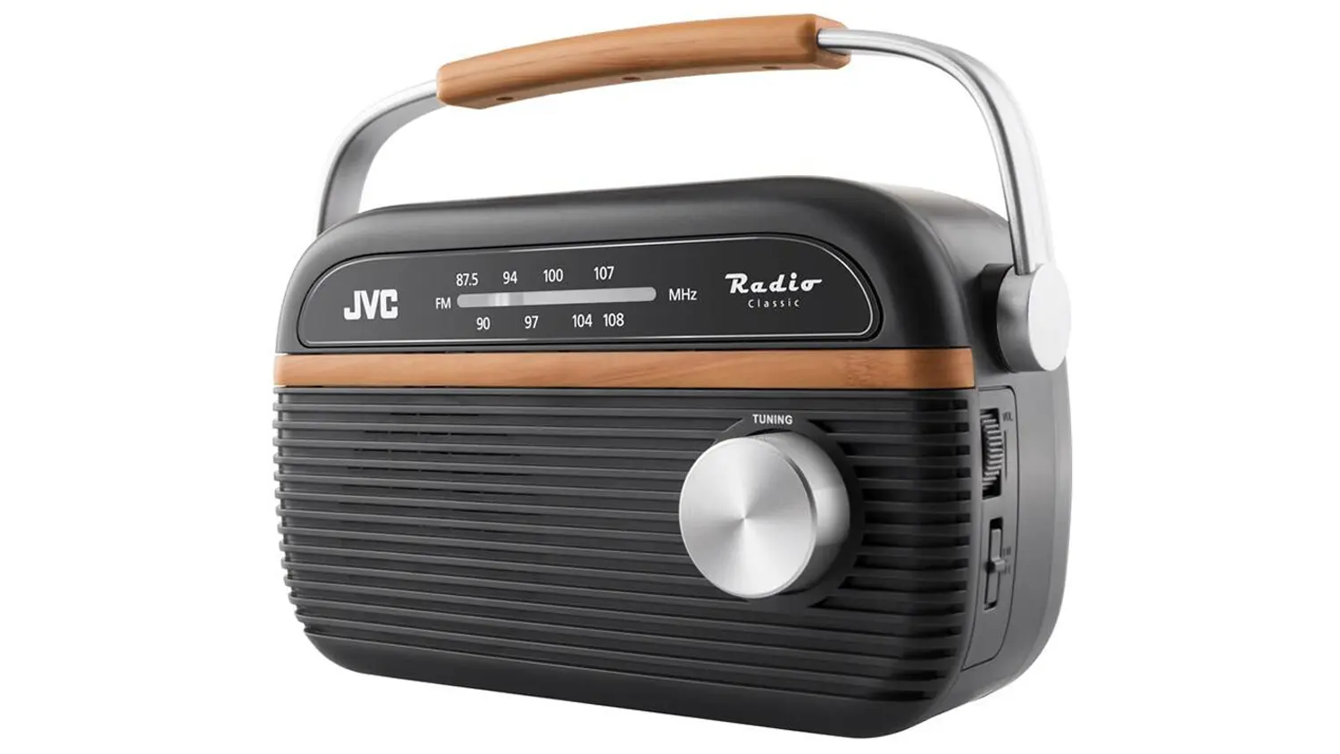 Radiopřijímač JVC RA-E215G na stole