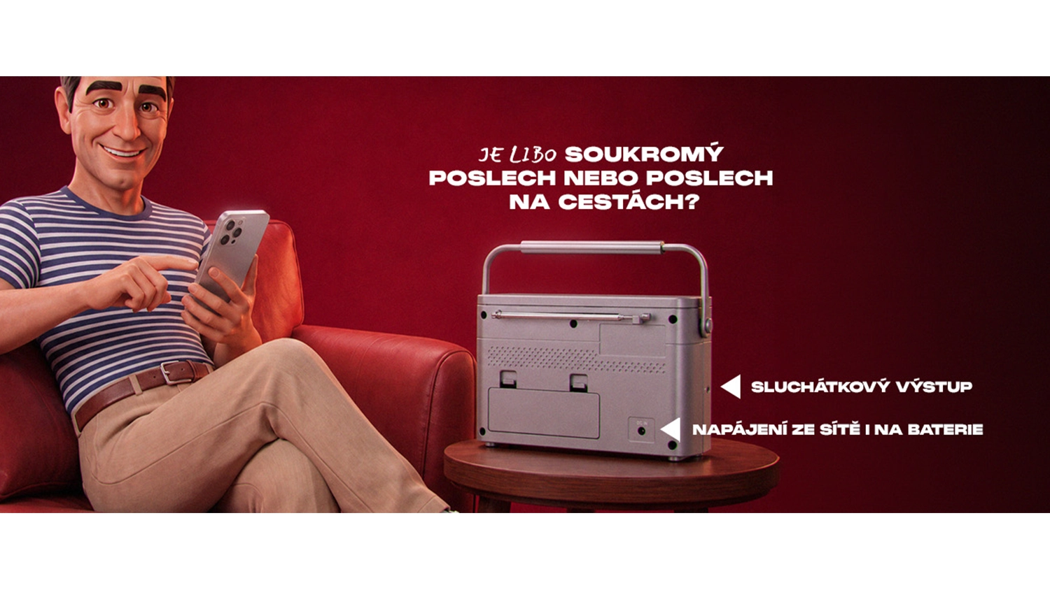 Ilustrace výstupů radiopřijímače JVC RA-E315B